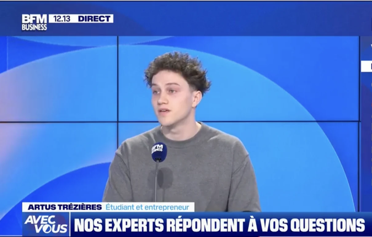 Artus Trézières en direct sur le plateau de BFM Business